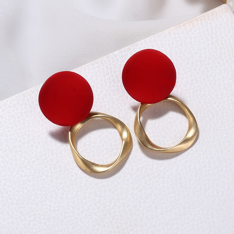 Autumn Winter New Brown Earrings Vintage Matte drop Earrings for women Metal Fashion Statement Dangle Earring 2026 Trend Jewelry